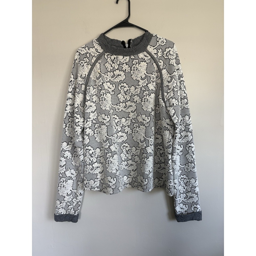 ASOS 2010s Indie Sleaze Floral Jacquard Grunge Crew Neck Sweatshirt Size 12